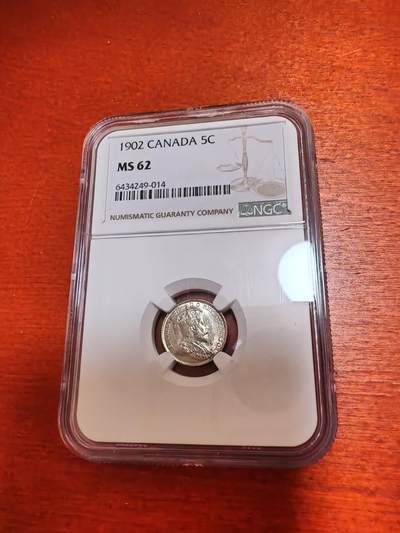长老汇蛇年精选第十二场拍卖 1902加拿大爱德华七世5分银币，NGC MS62分，首年版