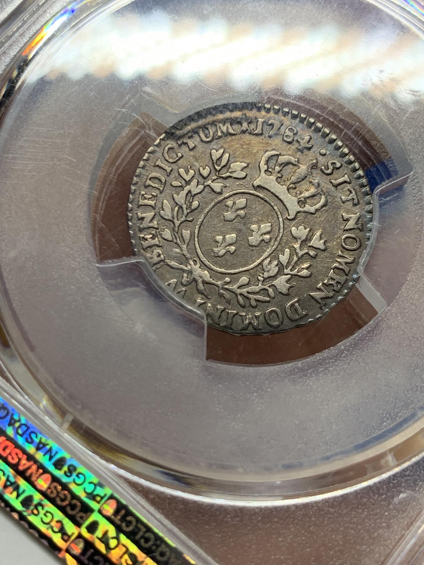 《竞宝斋》第382场 周日，周一，周二 3场连拍 （全场包邮） PCGS VF35 法国1784年十分之一埃居银币