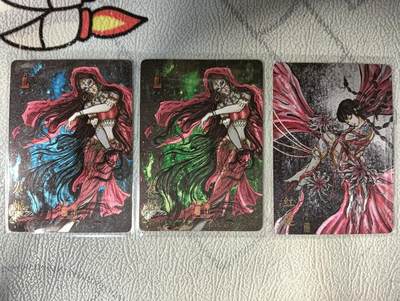 花开卡拍第22期（品控勿拍!!!收拍品，不寄存，运费5元，自制卡难免瑕疵，可能存在轻微撞角爆边等出厂瑕疵，品控介意勿拍！） - 卡萃 发姬➕发姬异色➕红莲粗闪卡各1张 
