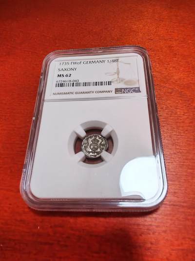 长老汇蛇年精选第十二场拍卖 1735 德国撒克逊1/48泰勒银币，NGC MS62分，唯一冠军分