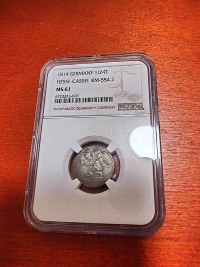 长老汇蛇年精选第十二场拍卖 1814德国黑山-凯赛尔1/24泰勒银币，NGC MS61，唯一记录