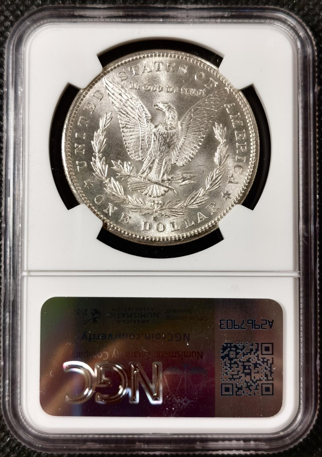  甄臻铺-美国银币专场-世界币章拍卖（第17期），送拍享返佣金等优惠多多 NGC-MS64 1881年S版美国摩根，低评，PL质感