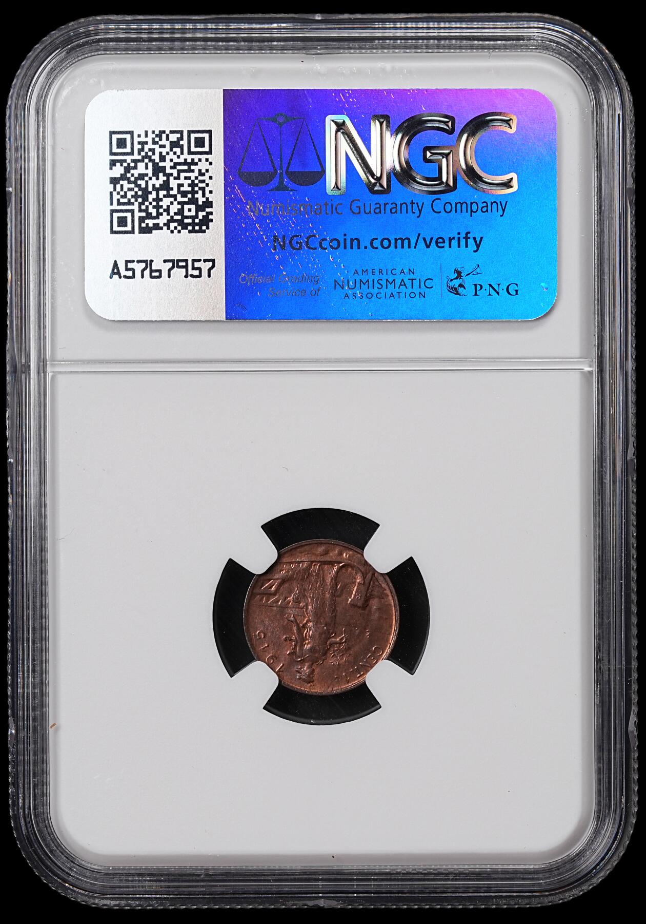 修遠堂世界钱币第七十期 NGC MS64RB 1915年意大利1分铜币