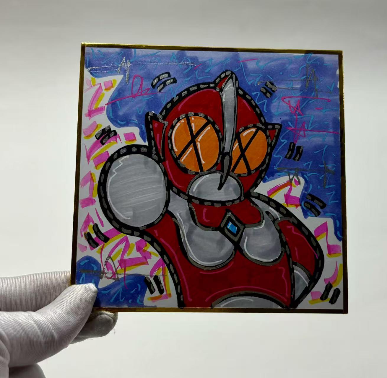 零元拍：歪歪亲笔签名原画色卡，尺寸：12/12厘米，不是复制画哦