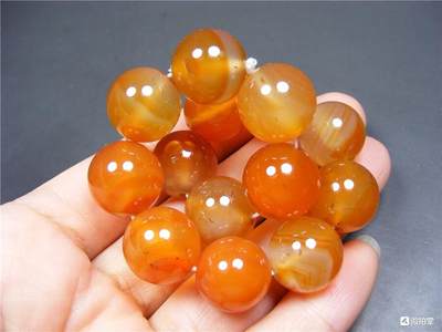玉石翡翠玛瑙｜拍卖专场 老西亚柿子红缠丝玛瑙手串｜尺寸1.3cm