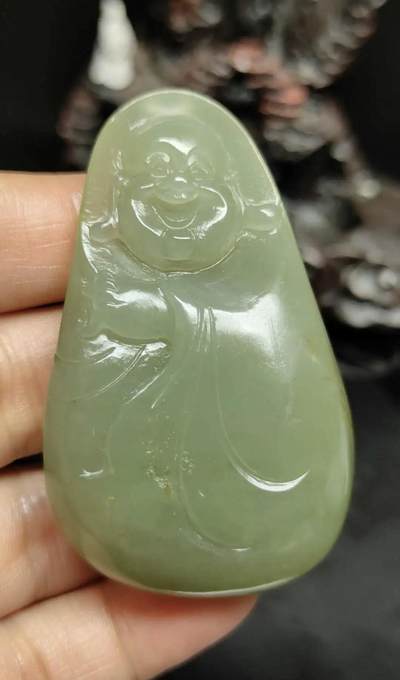 玉石翡翠玛瑙｜拍卖专场 和田玉山流水料佛手把件\挂件｜配国检证书