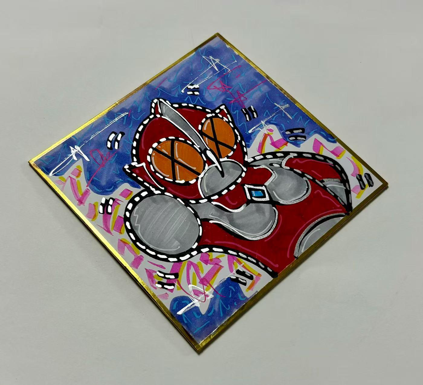 零元拍：歪歪亲笔签名原画色卡，尺寸：12/12厘米，不是复制画哦