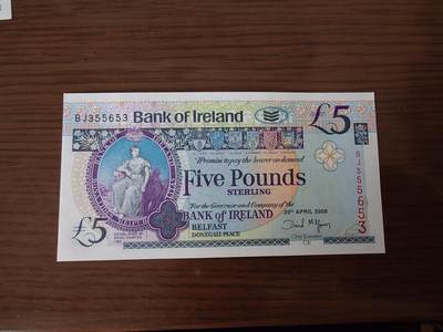 【世界钱币】微拍第179期暨2025年第18期  少量新品上架 2008年北爱尔兰5镑 酒厂纪念钞全新绝品无47尾号653