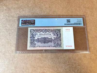 【Blue Auction】世界纸币精拍第667期【精】——16级TOP拍卖/信誉/品质/专业/高效💫 奥地利 1950年10先令 PMG58 