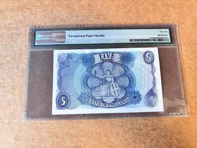 【Blue Auction】世界纸币精拍第667期【精】——16级TOP拍卖/信誉/品质/专业/高效💫 英国 C序列1962-66年5镑PMG66EPQ