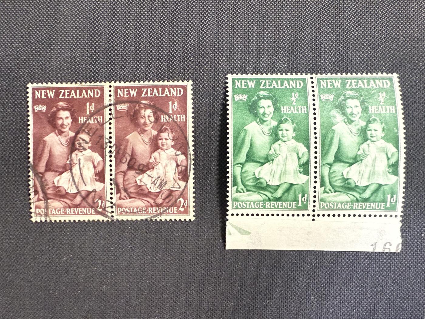 【第76期】莲池国际邮品 限时拍 含秒杀 【新西兰】1950 伊丽莎白公主（前英国女王）和安妮 双联套票 新旧混