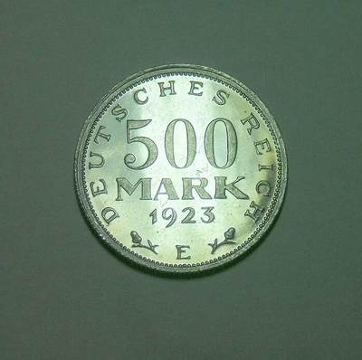 德国魏玛1923年E版500马克 稀少精制PROOF版 发行量仅2000枚 - 德国魏玛1923年E版500马克 稀少精制PROOF版 发行量仅2000枚