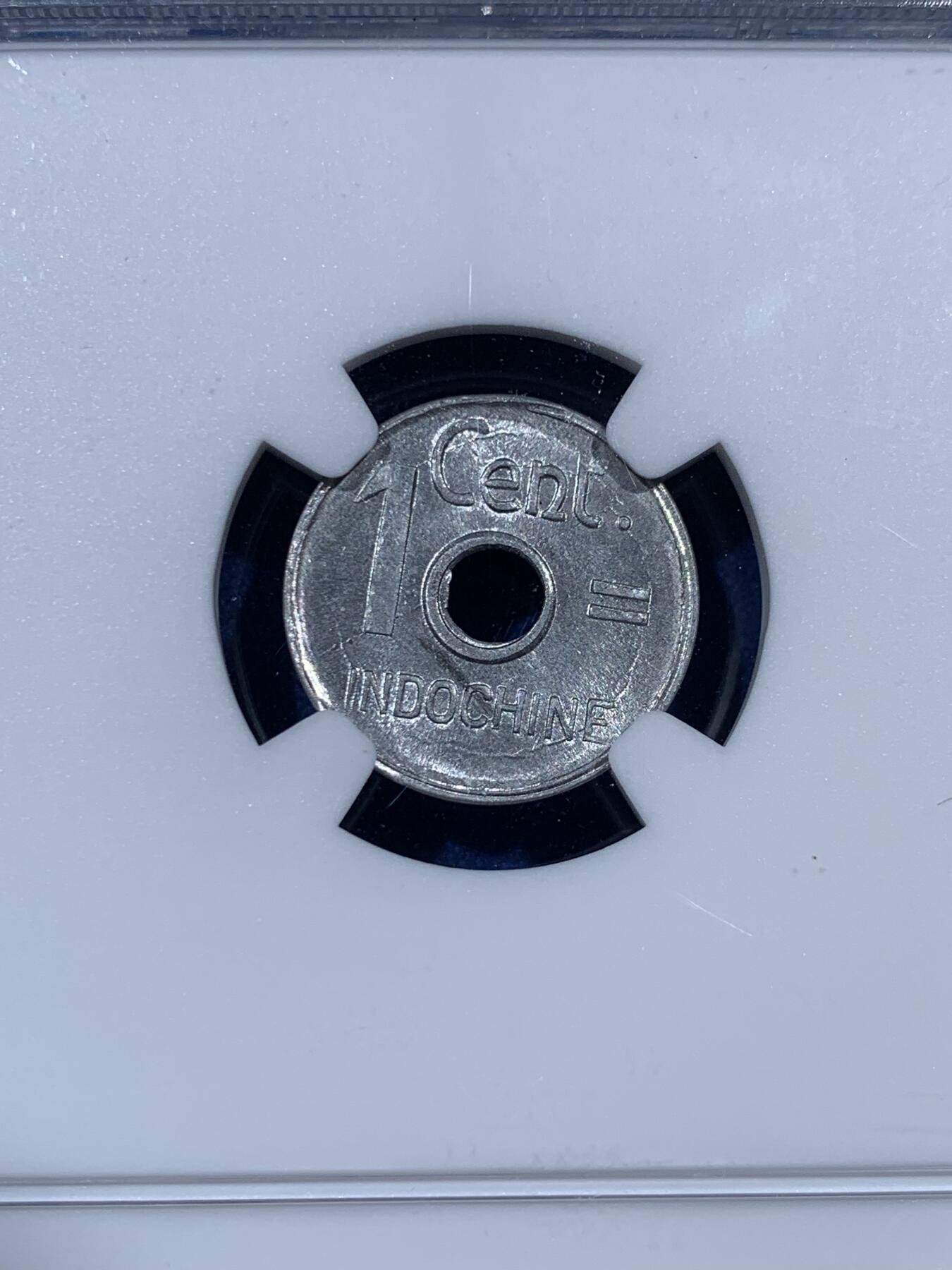 《竞宝斋》第383场 周日，周一，周二 3场连拍 （全场包邮） NGC MS65 法属印支1943年1分铝币