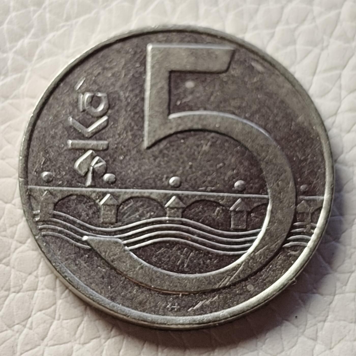 泉币菌-第27场-中外散币乐园 捷克5克朗 双尾狮
