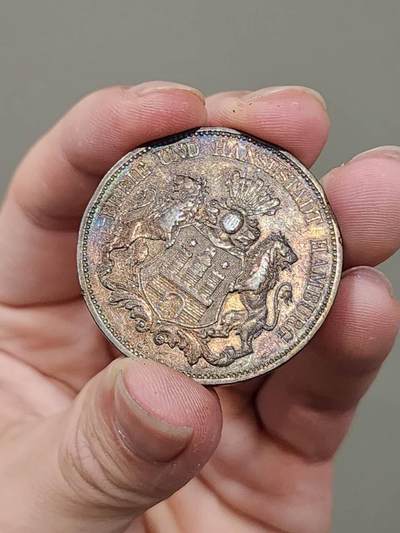德国 1898年普鲁士 双狮 长翅 汉堡 自由市 5马克 - 德国 1898年普鲁士 双狮 长翅 汉堡 自由市 5马克