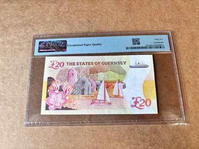 【Blue Auction】世界纸币精拍第667期【精】——16级TOP拍卖/信誉/品质/专业/高效💫 【无47】根西 2023年20镑 女王 PMG65EPQ 