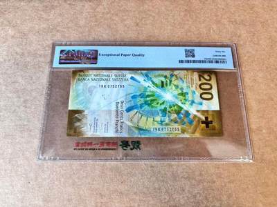 【Blue Auction】世界纸币精拍第667期【精】——16级TOP拍卖/信誉/品质/专业/高效💫 瑞士 2019年200法郎 PMG66EPQ 