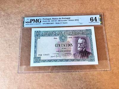 【Blue Auction】世界纸币精拍第667期【精】——16级TOP拍卖/信誉/品质/专业/高效💫 葡萄牙 1957年100埃斯库多 BWC出品 PMG64EPQ 
