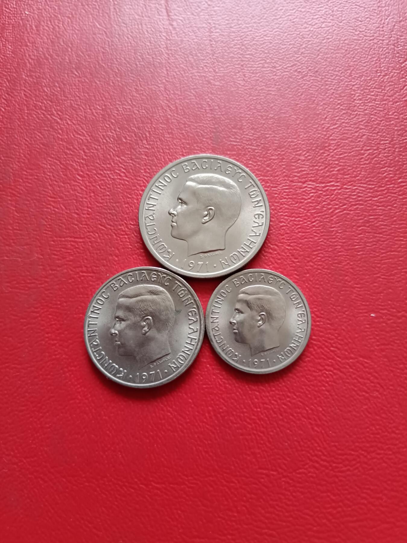 【云涧收藏】第二十八场 希腊1971年鹰中人3枚小套，UNC