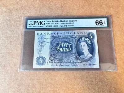 【Blue Auction】世界纸币精拍第667期【精】——16级TOP拍卖/信誉/品质/专业/高效💫 英国 C序列1962-66年5镑PMG66EPQ