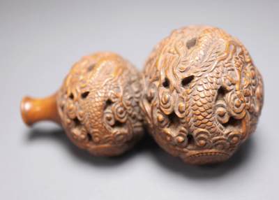 手串木器杂件｜拍卖专场 老黄杨木葫芦配饰｜尺寸详见图七