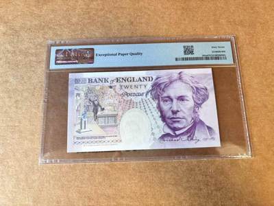 【Blue Auction】世界纸币精拍第667期【精】——16级TOP拍卖/信誉/品质/专业/高效💫 英国 1991年20镑  PMG67EPQ 高分