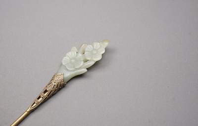 玉石翡翠玛瑙｜拍卖专场 明清风｜和田玉花卉发簪｜尺寸详见图六