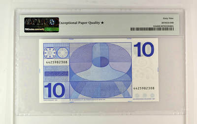 【Blue Auction】世界纸币精拍第667期【精】——16级TOP拍卖/信誉/品质/专业/高效💫 荷兰 1968年10盾 PMG69EPQ星星 近满分