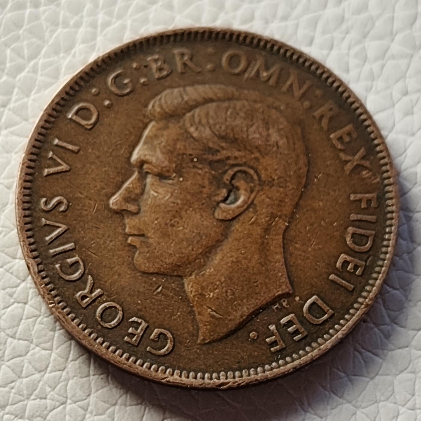 泉币菌-第27场-中外散币乐园 极美品 英属澳洲澳大利亚1951 乔治六世1便士铜币 袋鼠硬币 31mm
