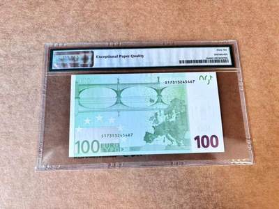 【Blue Auction】世界纸币精拍第667期【精】——16级TOP拍卖/信誉/品质/专业/高效💫 欧盟 2002年100欧元 PMG66EPQ 