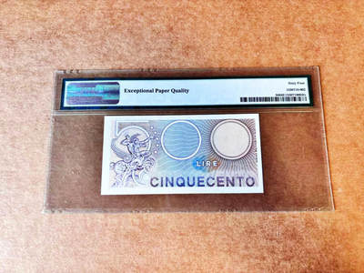 【Blue Auction】世界纸币精拍第667期【精】——16级TOP拍卖/信誉/品质/专业/高效💫 【无47】意大利 1974年500里拉 PMG64EPQ 