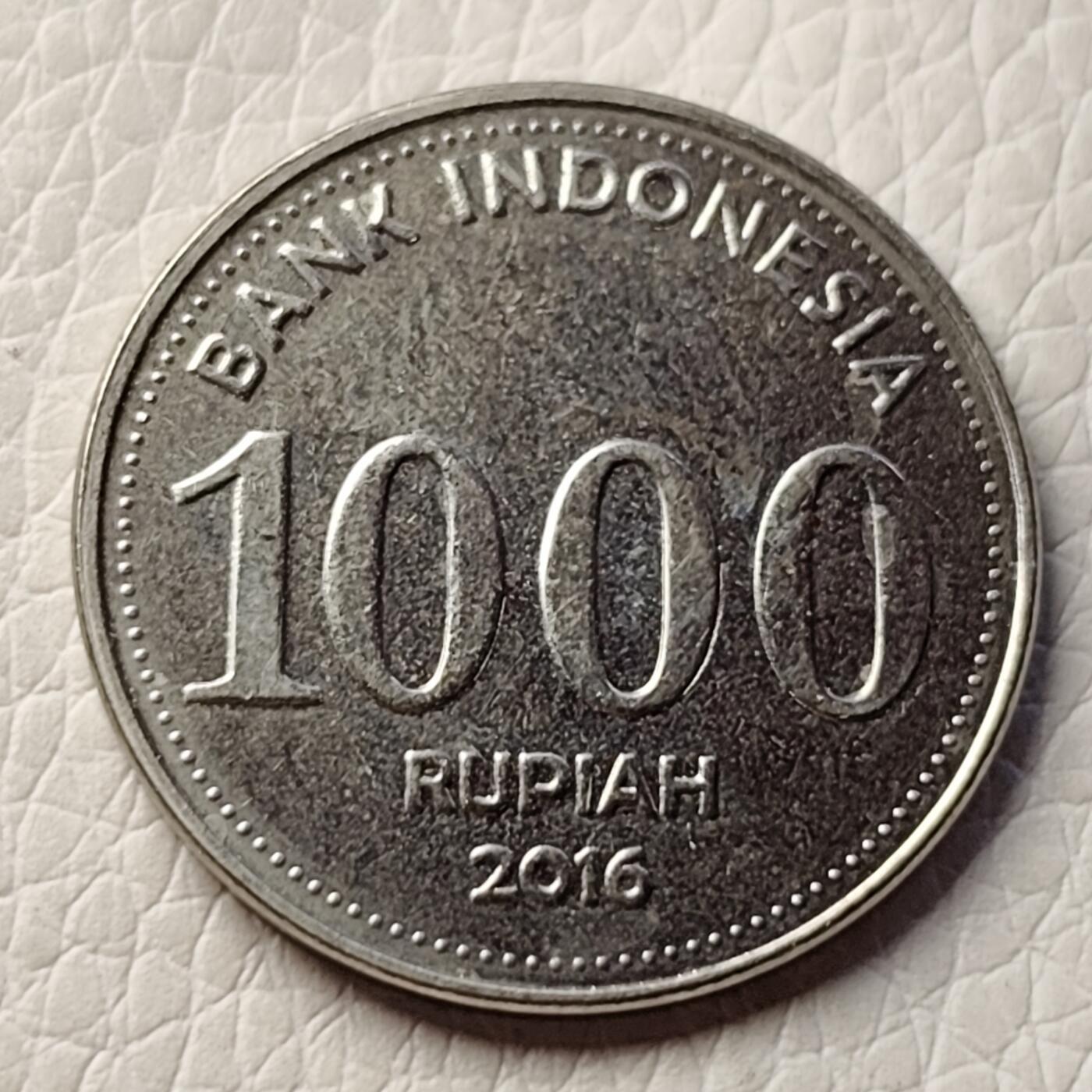 泉币菌-第27场-中外散币乐园 印度尼西亚1000卢比镍钢 24mm