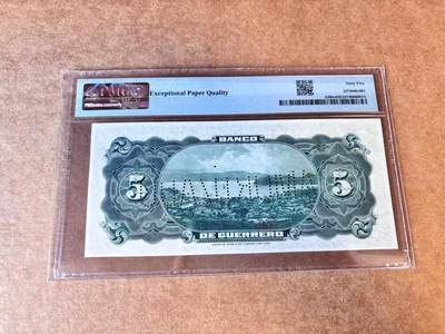 【Blue Auction】世界纸币精拍第667期【精】——16级TOP拍卖/信誉/品质/专业/高效💫 墨西哥 1906-14年5比索 PMG65EPQ 