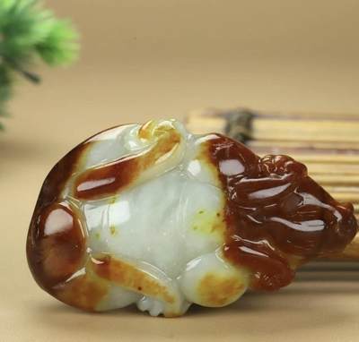 玉石翡翠玛瑙｜拍卖专场 和田玉红油皮招财貔貅手把件｜配国检证书