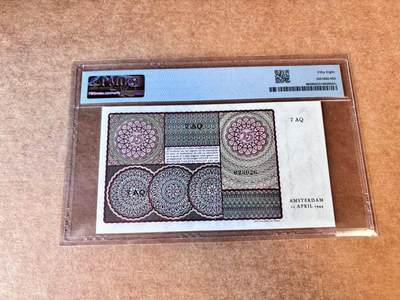 【Blue Auction】世界纸币精拍第667期【精】——16级TOP拍卖/信誉/品质/专业/高效💫 【无47】荷兰 1943-44年25盾 PMG58