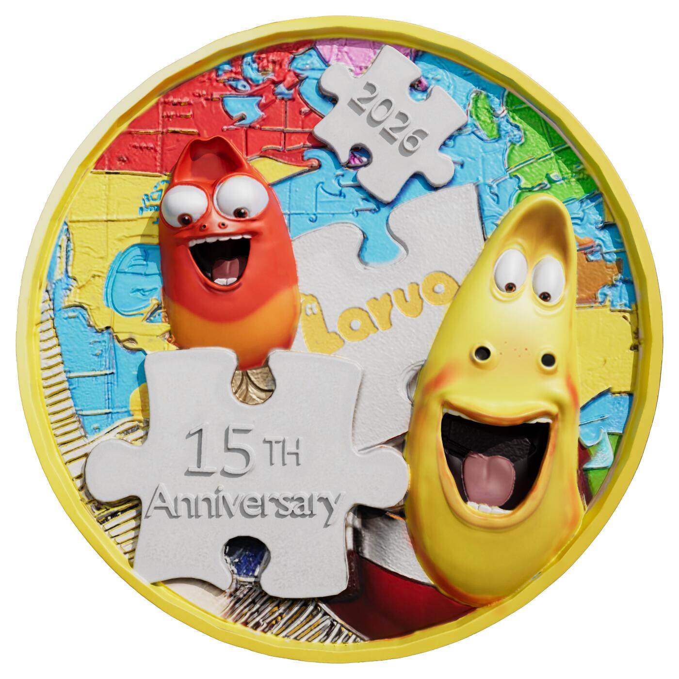 CSIS-GREAT评级精品钱币拍卖第二百九十九期 2026年《爆笑虫子》首播15周年加厚双面超高浮雕彩色光感变色夜光纪念铜章