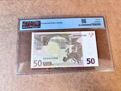 【Blue Auction】世界纸币精拍第667期【精】——16级TOP拍卖/信誉/品质/专业/高效💫 欧盟 2002年50欧元 PMG66EPQ 