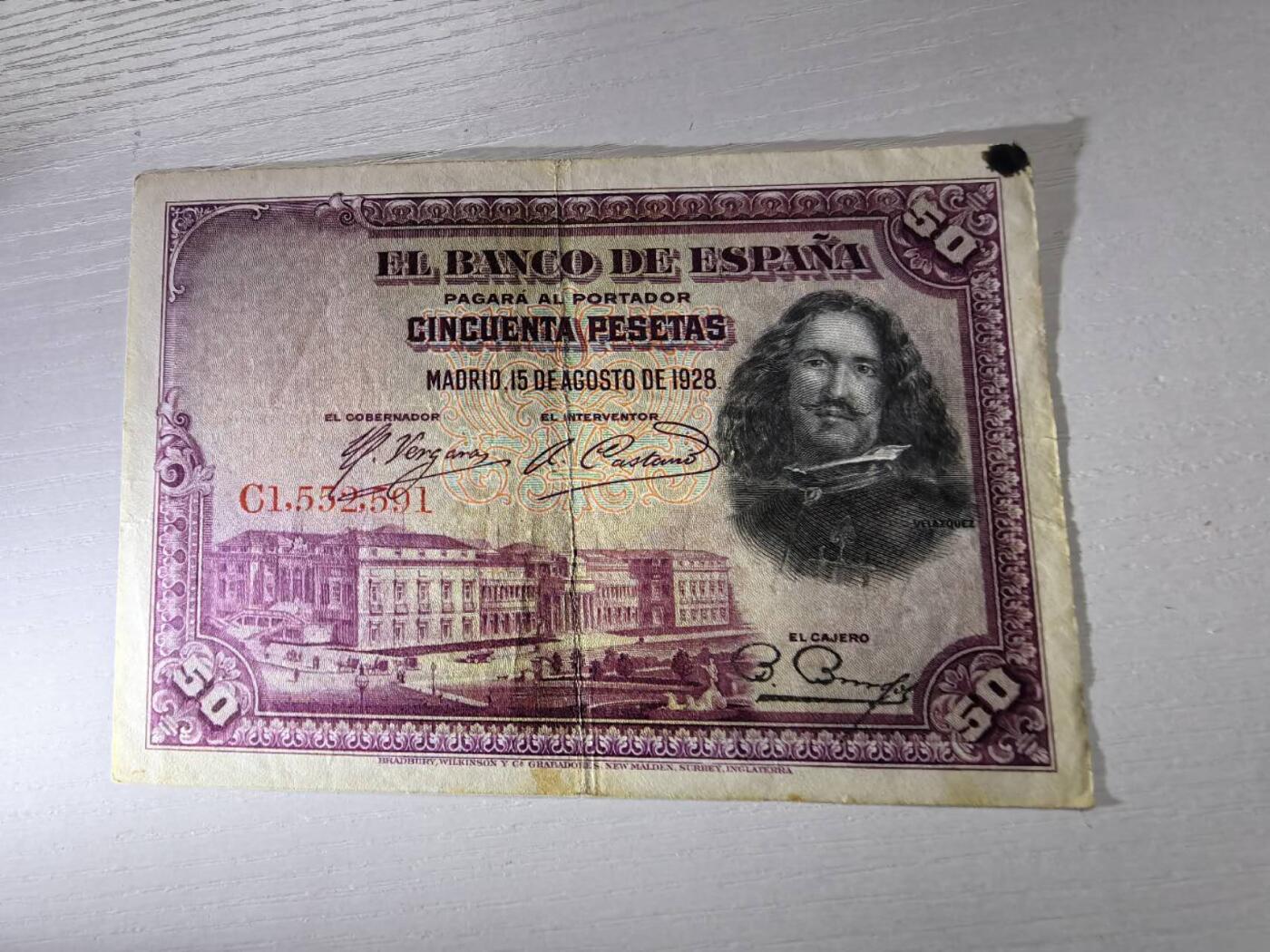 收藏联盟Quantum Auction 第421期拍卖 本期拍卖后暂停征集拍品 1928年西班牙50比塞塔 流通品相