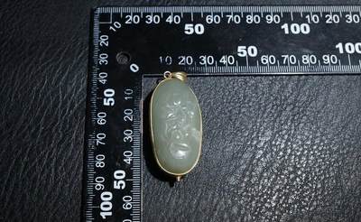 玉石翡翠玛瑙｜拍卖专场 苏工老和田玉莲花挂件｜尺寸详见图九