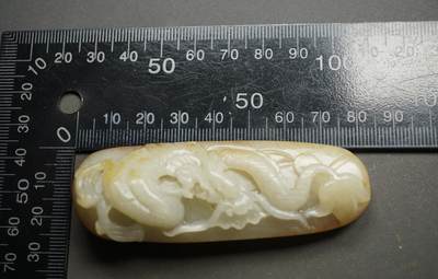 玉石翡翠玛瑙｜拍卖专场 和田玉精雕龙纹牌挂件｜尺寸详见图七