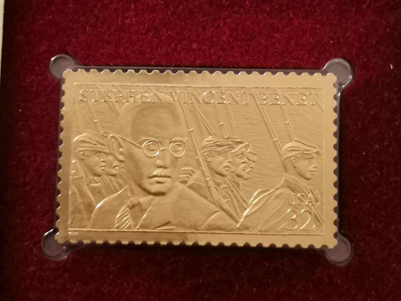 瓶子🏺第191期拍卖会  美国1997年金箔邮票原封  含金  服役纪念