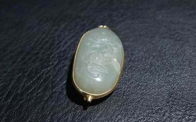 玉石翡翠玛瑙｜拍卖专场 苏工老和田玉莲花挂件｜尺寸详见图九