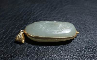 玉石翡翠玛瑙｜拍卖专场 苏工老和田玉莲花挂件｜尺寸详见图九