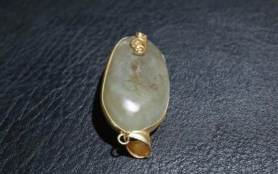 玉石翡翠玛瑙｜拍卖专场 苏工老和田玉莲花挂件｜尺寸详见图九