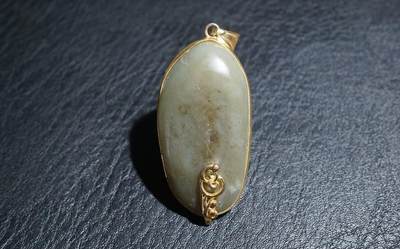 玉石翡翠玛瑙｜拍卖专场 苏工老和田玉莲花挂件｜尺寸详见图九