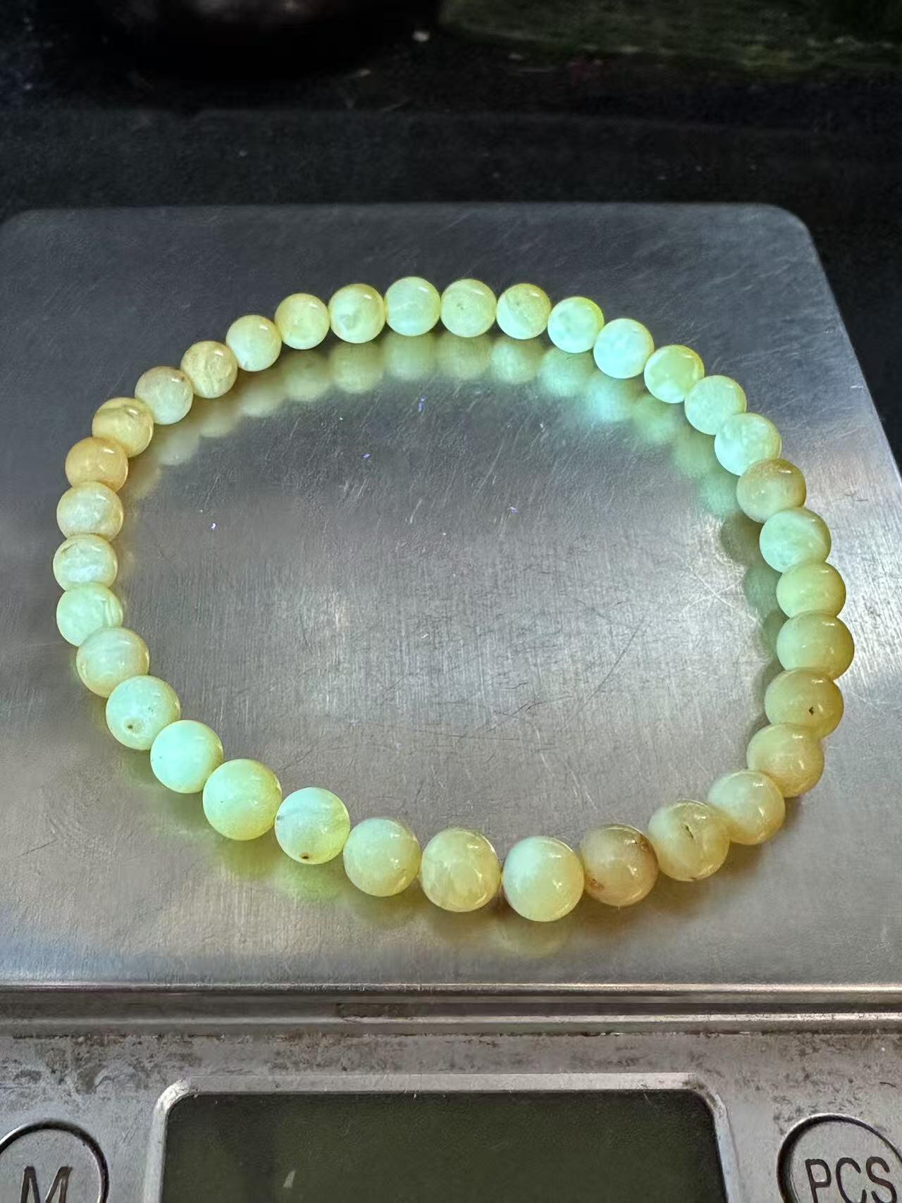 天然俄料蜜蜡单圈手串1条！，