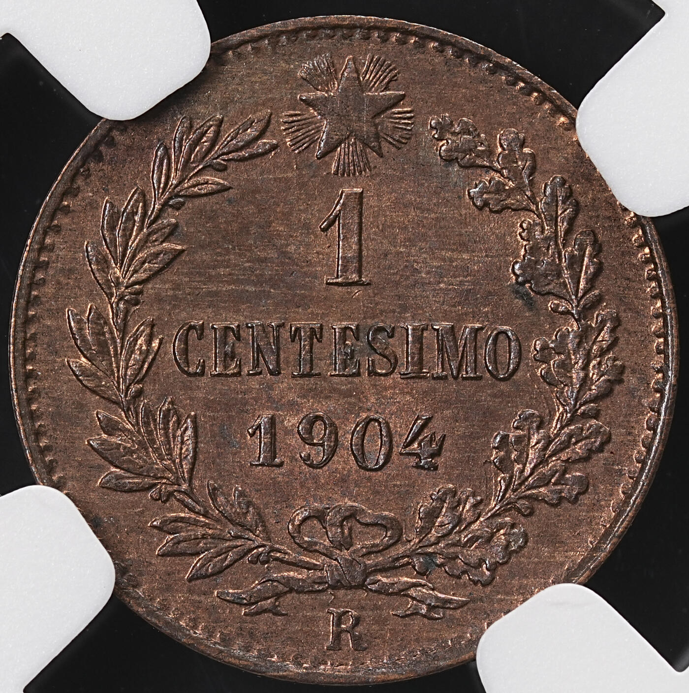 修遠堂世界钱币第七十一期 NGC MS64RB 1904年意大利1分铜币
