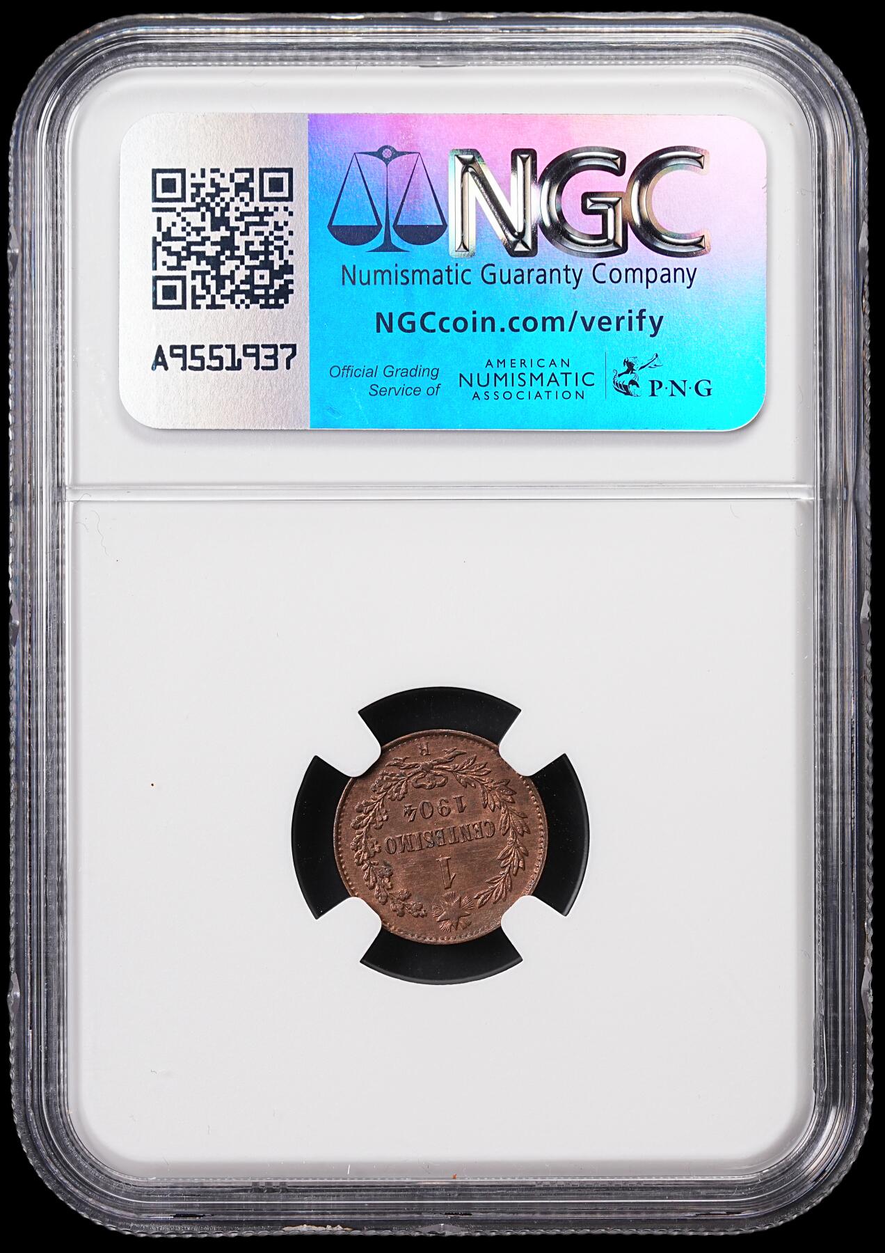 修遠堂世界钱币第七十一期 NGC MS64RB 1904年意大利1分铜币