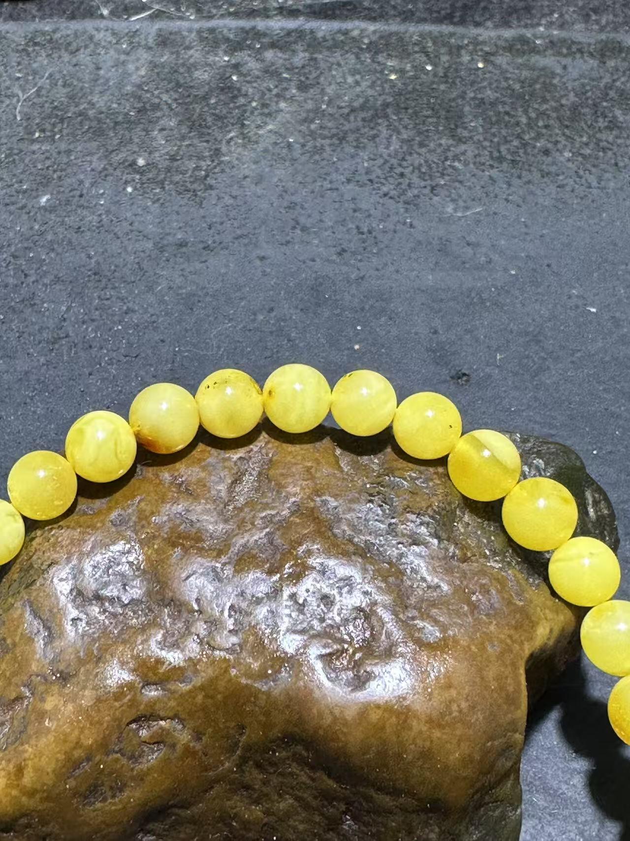 天然俄料蜜蜡单圈手串1条！，