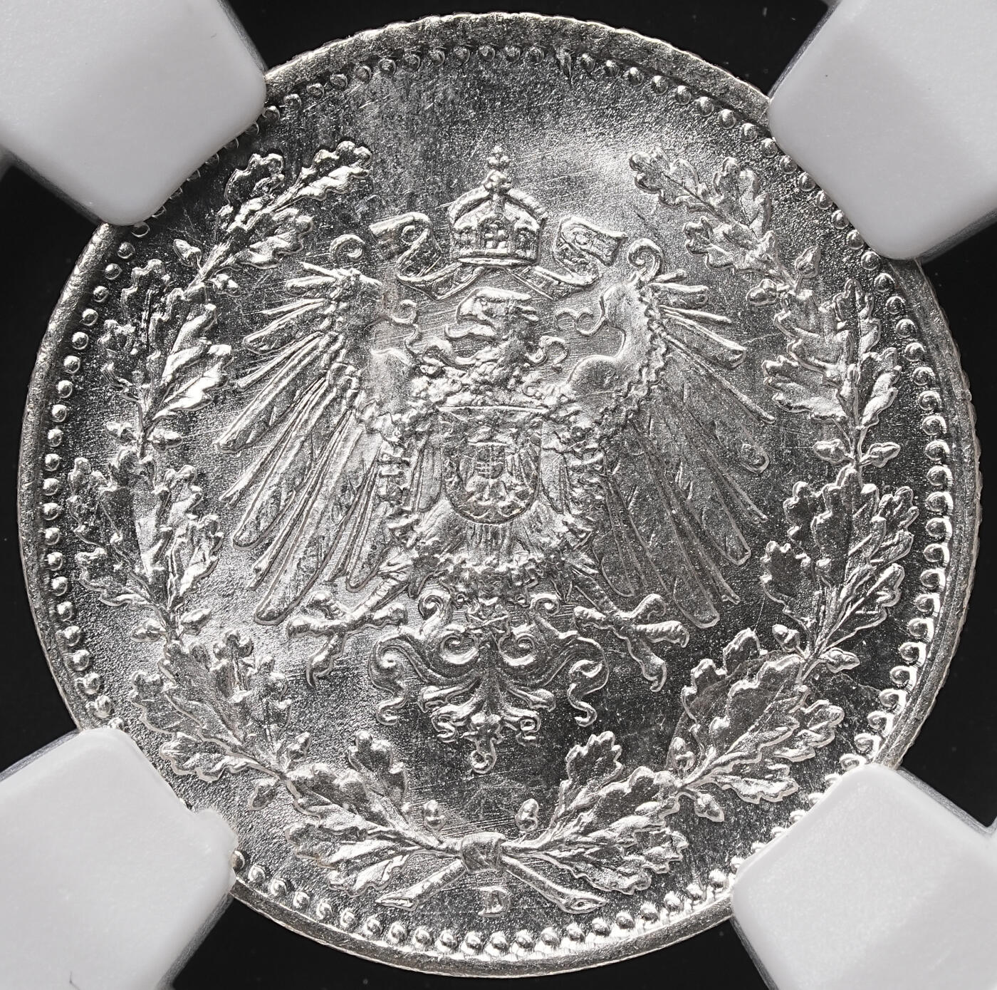 修遠堂世界钱币第七十一期 NGC MS66 1918年德国1/2马克银币